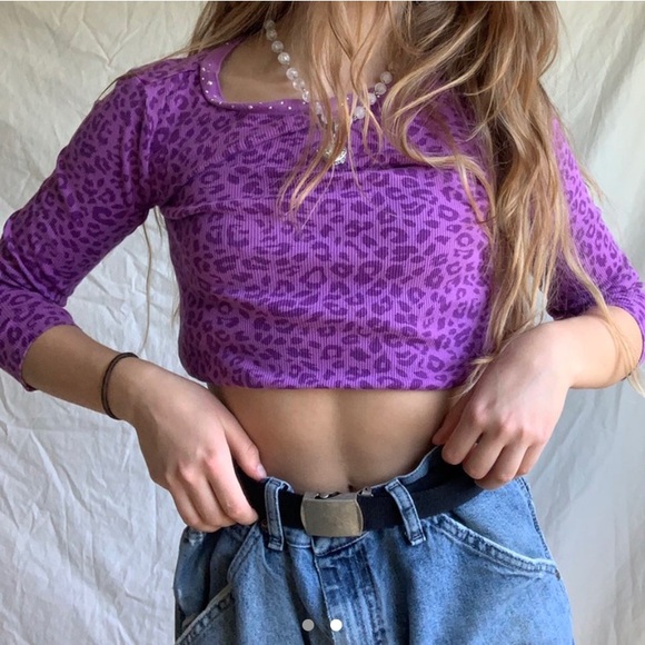 y2k cheetah print baby tee - Picture 2 of 2